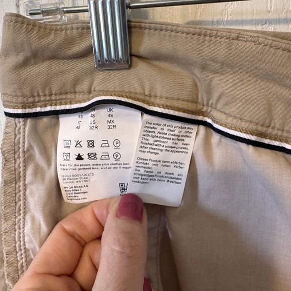 Boss Men's Classic Khaki Shorts Slice Slim Fit Size 32R 4 Pocket Button Beltloop - Picture 9 of 14